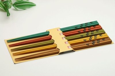 《散步生活雜貨-廚房散步》日本製 可愛貓咪腳掌印 原木製 筷子組 (5雙一組)