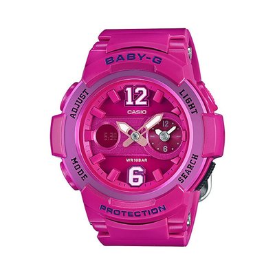 CASIO 卡西歐 BABY-G 立體面板休閒錶 (BGA-210-4B2DR) 亮桃紅色