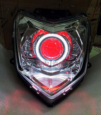 適用于雅馬哈賽鷹CYGNUS GT125摩托車改裝透鏡氙氣燈天使眼大燈