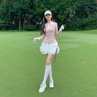 【優品高爾夫 關注立減】高爾夫球衣 韓國女裝 高爾夫女裝 Regolf運動休閒透氣防晒POLO衫長袖上衣女高爾夫短裙套裝
