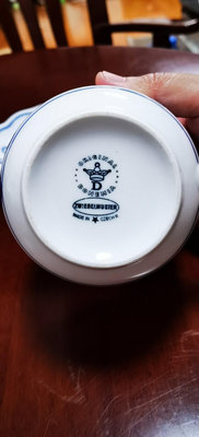 【二手】捷克產的梅森系列的藍洋蔥馬克杯杯體超大中古的東西有使用 日本回流 擺件 瓷器【久藏馆】-1688