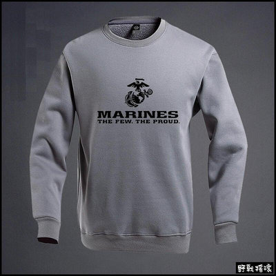 [平價小鋪]US Marines 美國海軍陸戰隊戰術長袖T恤【黑色、灰色】USMC 長袖上衣純棉圓領T恤