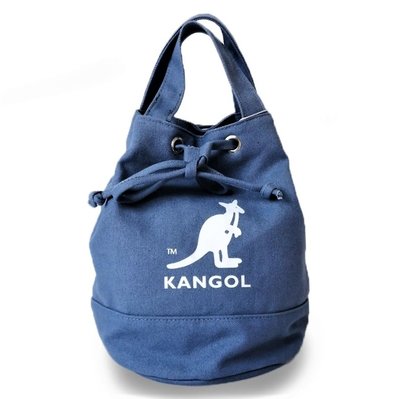 【AYW】KANGOL TOTE BAG LOGO 袋鼠 牛仔藍 束口抽繩 水桶包 斜背包 側背包 單肩包 小包 外出包