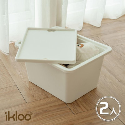 【ikloo】無印風收納盒(2入附蓋) -大 書籍收納 衣物收納 雜物收納 收納箱 BM30