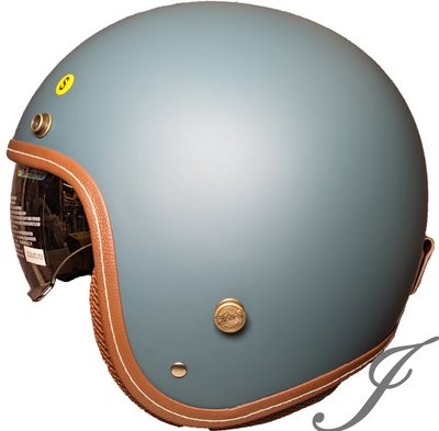《JAP》瑞獅 ZEUS 388AH 素色 消光岩綠 復古帽 3/4罩 騎士帽 內藏電鍍金墨鏡📌送現折200元