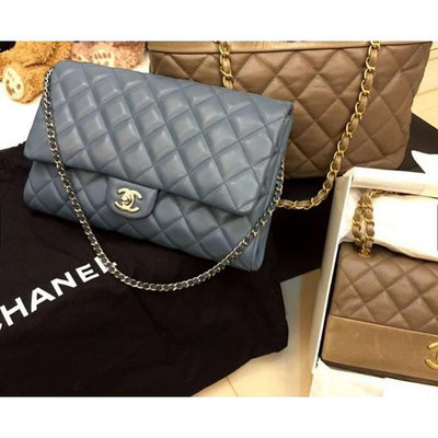 代購正品香奈兒Chanel 正品-天空藍小羊皮經典款