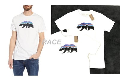 【RACE】PATAGONIA FITZ ROY BEAR T-Shirt T恤 短袖 熊 LOGO 圓領 基本款 白