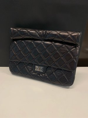 ~米蘭~ Chanel 2.55黑色菱格紋 手拿包
