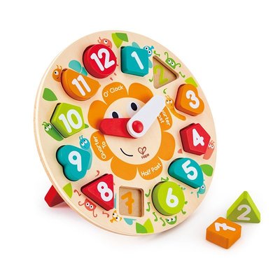 熱賣 Hape四階積木時鐘 拼圖板兒童2歲+男女孩寶寶數字認知玩具多功能拼圖玩具拼裝玩具