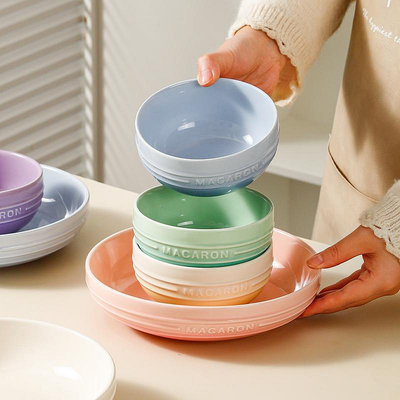 ins風碗碟餐具套裝家用2023新款特別好看的陶瓷米飯碗盤子
