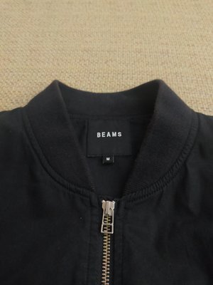 日本潮牌 BEAMS 黑色棉質飛行外套