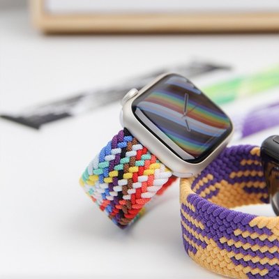 熱銷 星空色系 單圈錶帶 適用於 Apple Watch 5 6 8 7 SE 49mm 45mm 蘋果手錶帶 編織彈力錶帶現貨