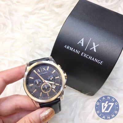 帝安諾-實體店面 AX Armani Exchange 三環 三眼 男女 手錶 美國代購 44mm AX2515 黑金