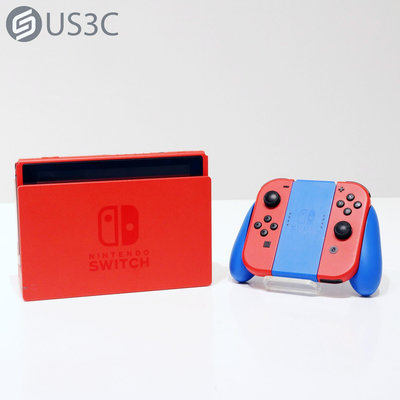 【US3C-青海店】台灣公司貨 任天堂 Nintendo Switch 瑪利歐亮麗紅X亮麗藍主機組合 HAC-001(-01) 電力加強版 二手遊戲主機