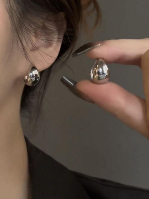耳環 純銀 極簡個性冷淡風高級感小眾設計感耳環耳扣日常百-水水時尚