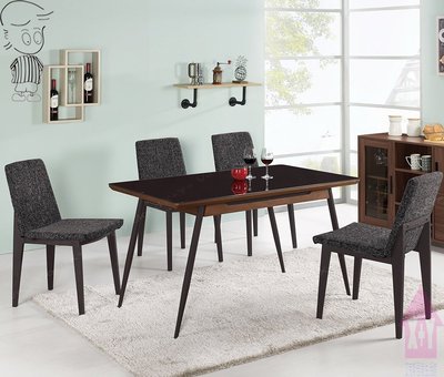 【X+Y時尚精品傢俱】現代餐桌椅系列-德斯丁 4.5尺餐桌.不含餐椅.桌面5mm強化烤漆玻璃.摩登家具