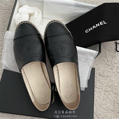 流當拍賣Chanel 黑色 羊皮 漁夫鞋 平底鞋 香奈兒 女鞋 新品未使用 100%真品