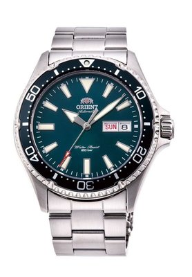 ORIENT WATCH 東方孔雀綠水鬼藍寶石鏡面200M自動機械腕錶 型號：RA-AA0004E【神梭鐘錶】