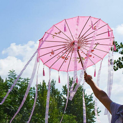 【歡迎光臨】漢服古裝攝影道具古風流蘇飄帶油紙傘仙女拍照寫真網紅直播舞蹈傘