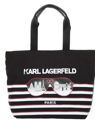 KARL LAGERFELD 老佛爺 帆布托特包 條紋 肩背包 購物包 手提包 K96714