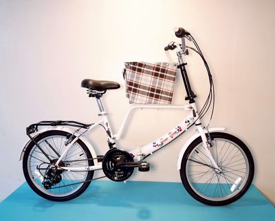 JY (豪華版) 20吋 21速 SHIMANO (小籃) 寵物腳踏車 (白/粉紅/紅/黑色) 拆掉橫座變淑女車 寵物籃