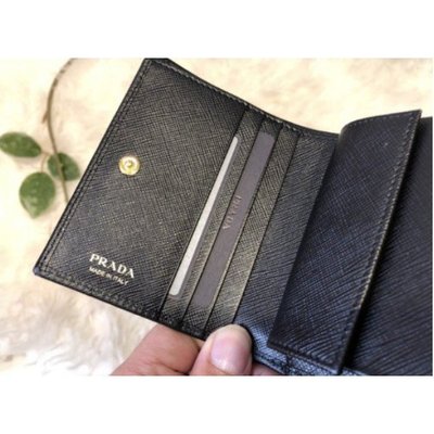 【二手正品】 正貨 PRADA Small Leather Wallet零錢包 短夾 1MV204_2BG5_F0LJ4