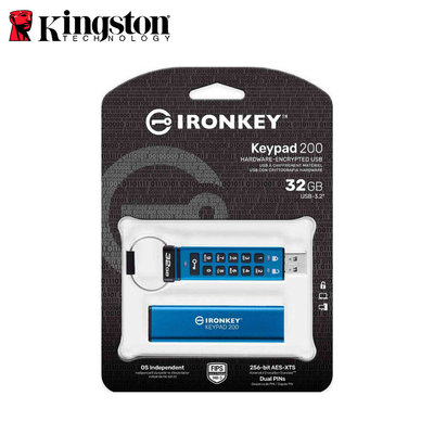 金士頓 公司貨 USB3.2 IKKP200 數字鍵加密 隨身碟 32GB (KT-IKKP200-32G)