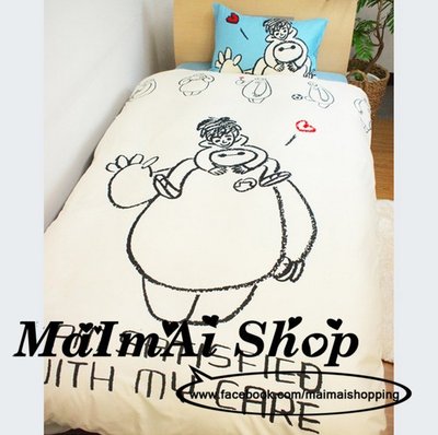 【MAIMAI SHOP♥】日韓精品 =【JPK2A11】日本代購Disney迪士尼機器人杯麵大白單人床包床單三件套