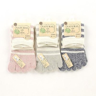 ˙ＴＯＭＡＴＯ生活雜鋪˙日本進口雜貨人氣混色條紋健康襪 五指襪(現貨+預購)