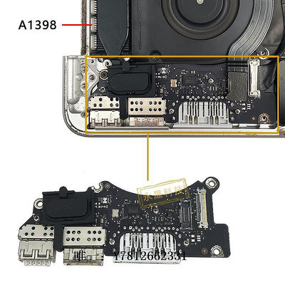 電腦零件原裝MacBook Pro A1398USB小板 HDMI讀卡器網卡小板820-5482-A筆電配件
