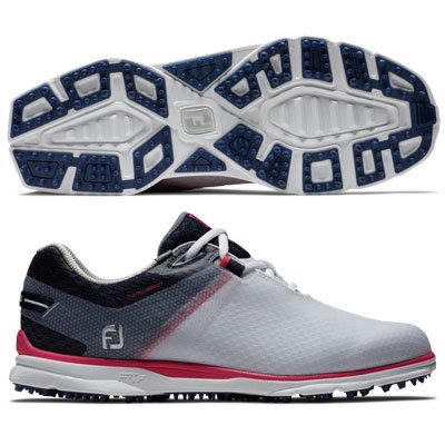 (易達高爾夫)全新原廠FOOTJOY ProSL Sport 98147 灰/藍/玫紅色 女仕  無釘 高爾夫球鞋