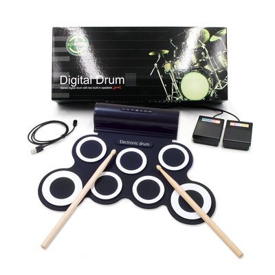 【山水樂器】Roll up Drum Portable Drum Pad Kit 手卷電子鼓 帶喇叭雙踏板 H3050D