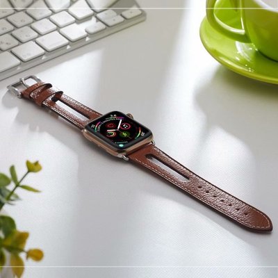 蘋果 Apple Watch 蘋果手錶錶帶 38mm 42mm 40mm 44mm 牛皮開窗錶帶 錶帶 蘋果手錶
