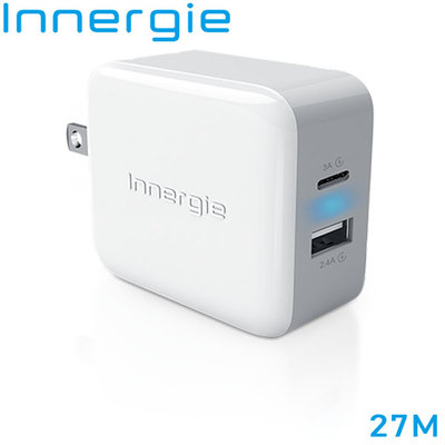 【MR3C】含稅附發票 Innergie 台達電 27M 27瓦 27W 雙孔 USB-C 極速充電器