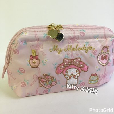[Kitty 旅遊趣] 化妝包Ｍ Melody 美樂蒂 Kikilala 雙子星 大耳狗 收納包 萬用包 旅行包