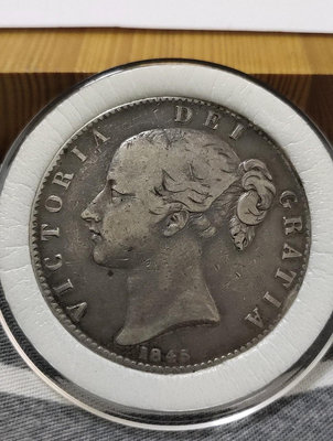 真品古幣古鈔收藏維多利亞青年克朗銀幣，1845年小維克朗，帶彩，味道非常好，