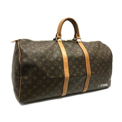 二手旗艦 LOUIS VUITTON LV M41424 字紋 旅行袋 行李袋 55CM (公益店)02502