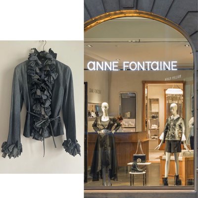 Anne Fontaine 法國設計師真品 絕美單寧牛仔立體蝴蝶結外套 上衣 襯衫