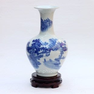 INPHIC-ZF-B020 景德鎮 陶瓷 復古青花瓷器手繪山水花瓶 工藝擺飾 裝飾