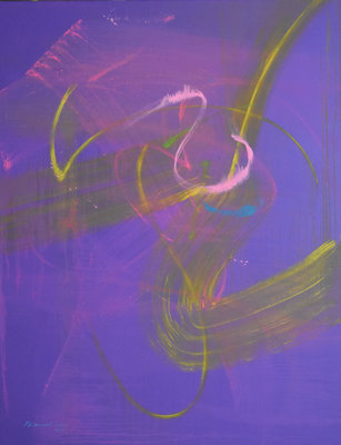 抽象藝術抽象畫 台灣藝術家鄧明墩抽象油畫原作《水墨行草系列》z097