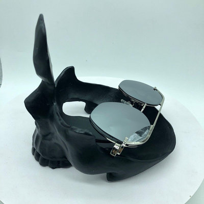 支架 跨境新品 骷髏頭眼鏡支架 鑰匙首飾收納托盤 創意擺件樹脂工藝品