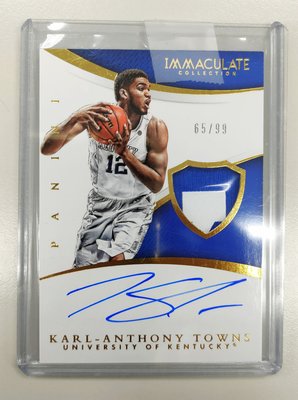 Karl Anthony Towns RPA 新人年 簽名 Patch 大學球衣卡 限量99 RC Rookie