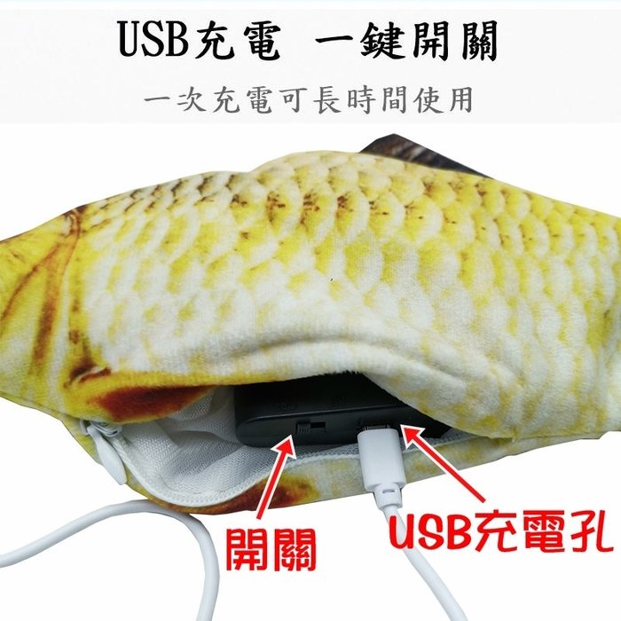 【珍愛頌】LA046 電動逗貓魚 電動仿真魚 USB充電 彈跳電動魚 跳跳魚 電動魚 搖擺魚 貓草魚 狗玩具 貓玩具