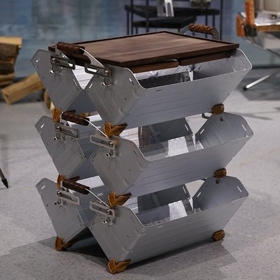 TNR合金多功能可折疊收納箱戶外露營整理儲物箱開口箱 可當桌子用