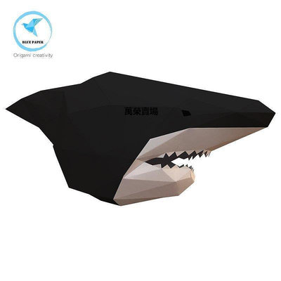 【熱賣精選】萬圣節派對恐怖大白鯊面具3D立體創意個性頭套手工d