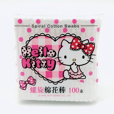 【誠意中西藥局】Hello Kitty 凱蒂貓螺旋棉花棒 100 支/包