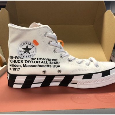 【正品】潮牌 OFF-White x Converse Chuck Taylor All Star 70 OW 2.0黑白 陰陽慢跑鞋