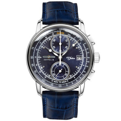 ZEPPELIN 齊柏林飛船 8670-3 手錶 42mm 德國錶 軍風 藍色面盤 藍色皮錶帶 男錶女錶