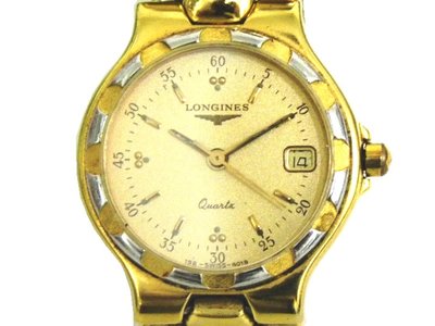 [專業模型] 女錶 [LONGINES G2027G] 浪琴 金錶/石英錶 [金色面+日期]/時尚錶