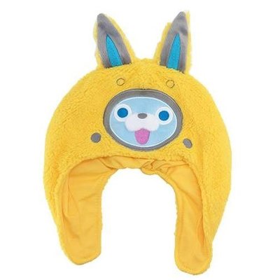 【子供の部屋】日本進口 妖怪手錶 刷毛 兒童 保暖 遮耳帽  造型帽 毛帽 黃色